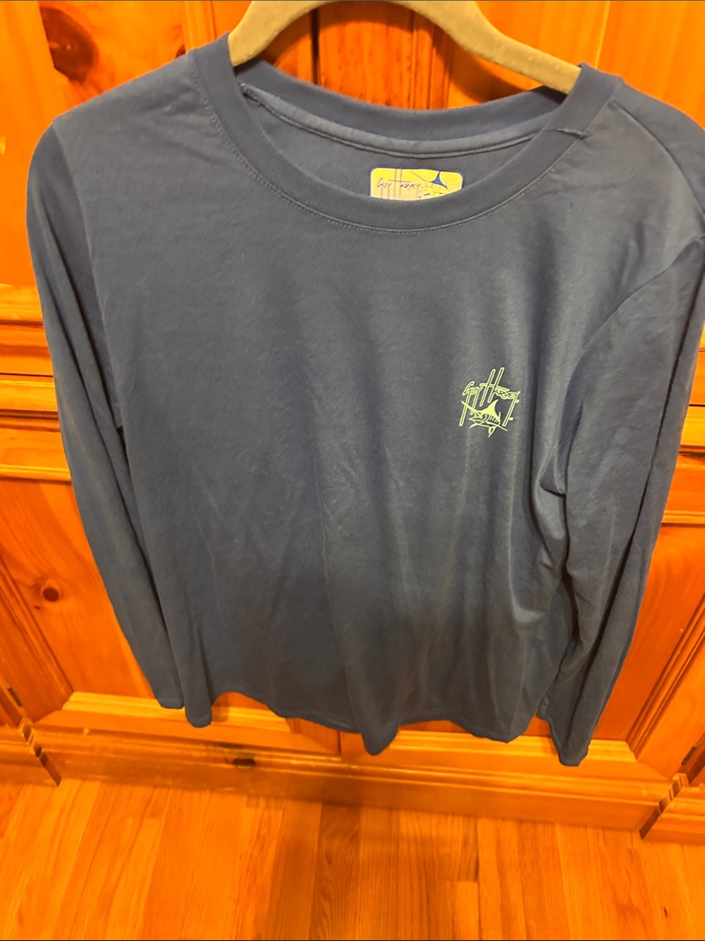 Guy Harvey Royal Blue Performance Tee with Light Blue Label